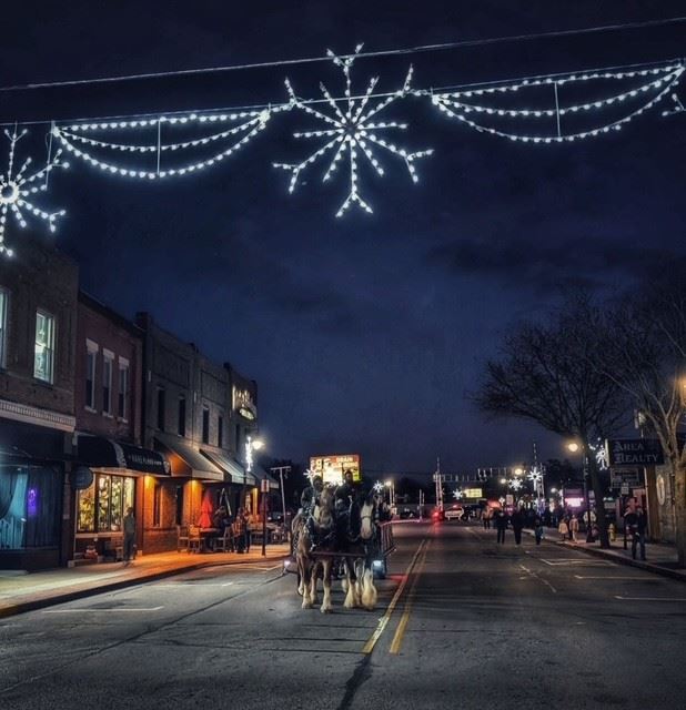 Holiday Homecoming 2025 horses pulling carriage
